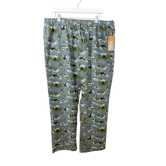 Eddie Bauer Sleep Pants Mens Size XL Slate Cotton Animal Print Flannel Lounge - Picture 4 of 13